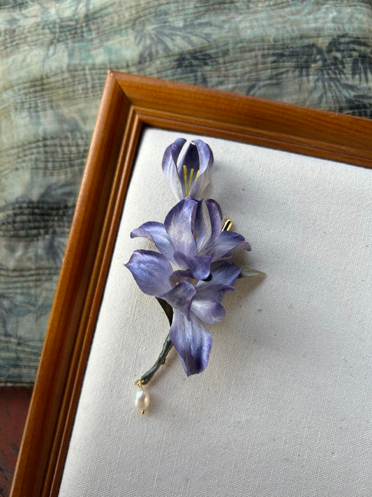Ronghua Purple Iris Brooch